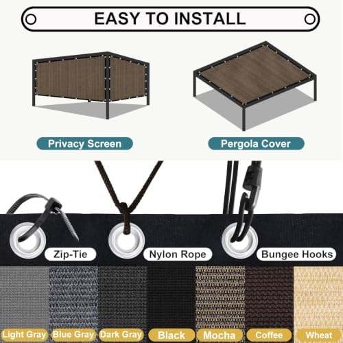 shade&beyond 90% sun shade cloth with grommets, 8' on a desk or shelf
