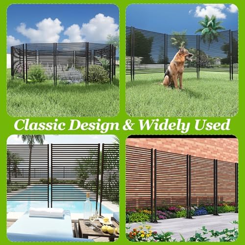 garvee outdoor privacy screen freestanding, 47"x71" rustproof fence on a desk or shelf