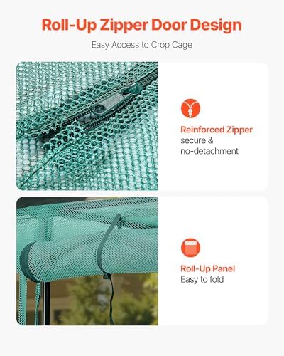 vevor crop cage, 9.5 x 6.36 x 6.36 showing dimensions