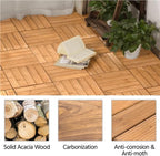 yaheetech 27pcs interlocking deck tiles outdoor patio floor, view 9