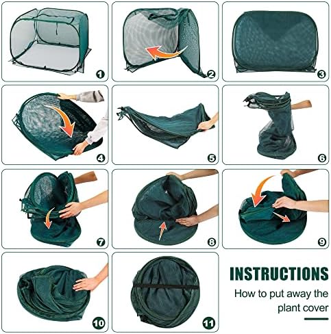 anc pop pop up mesh plant cover,40'' x showing dimensions