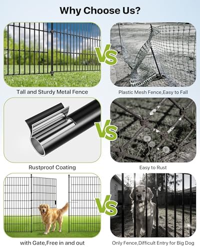 garden fence animal barrier with gate 40in(h) x23ft(l), close-up detail