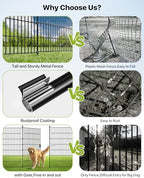 garden fence animal barrier with gate 40in(h) x23ft(l), close-up detail