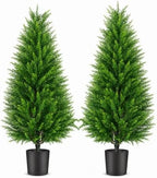 artificial topiary cedar trees, 3ft tall, set of, main product view