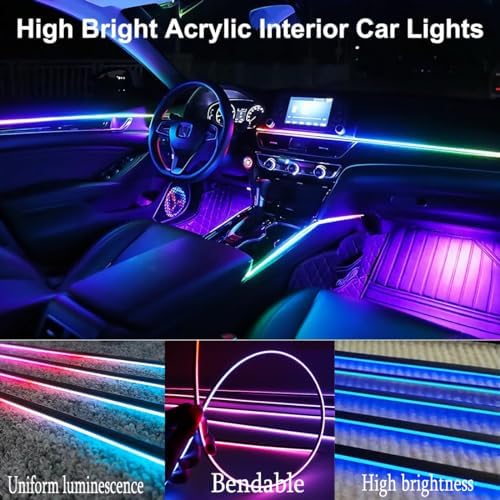 acrylic interior car led lights with remote and, close-up detail