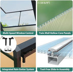garvee 6x8ft walk-in greenhouse, heavy duty large outdoor shown in use