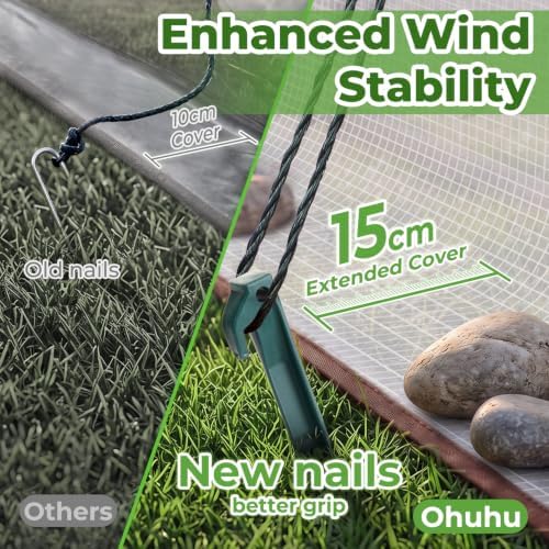 portable greenhouse for outsides, ohuhu heavy duty green, side view