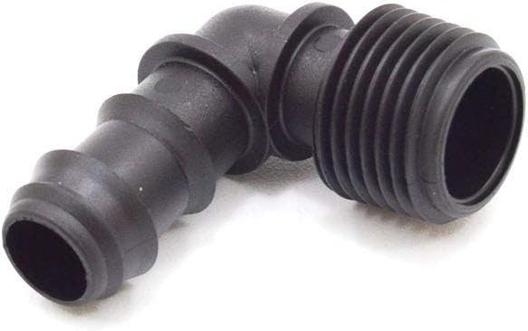 S&M 544200 Threaded Elbow 16mm x 3/4" Drip Irrigation, Black