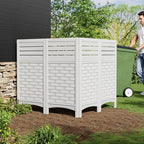 zzm white privacy fence panels outdoor decorative air shown in use