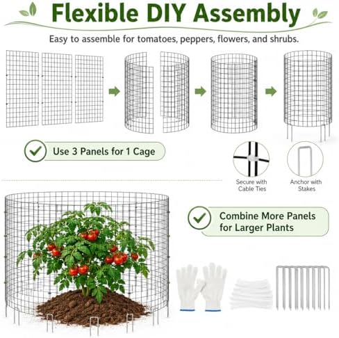 metal wire plant protector,10 pack garden cages for, close-up detail