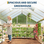 6x10 ft greenhouse, easy assembly aluminum polycarbonate greenhouses shown in use