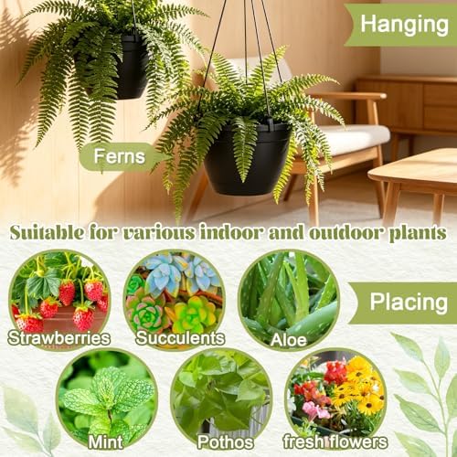 roshtia 24 pcs 6.3 inch plastic hanging pots on a desk or shelf