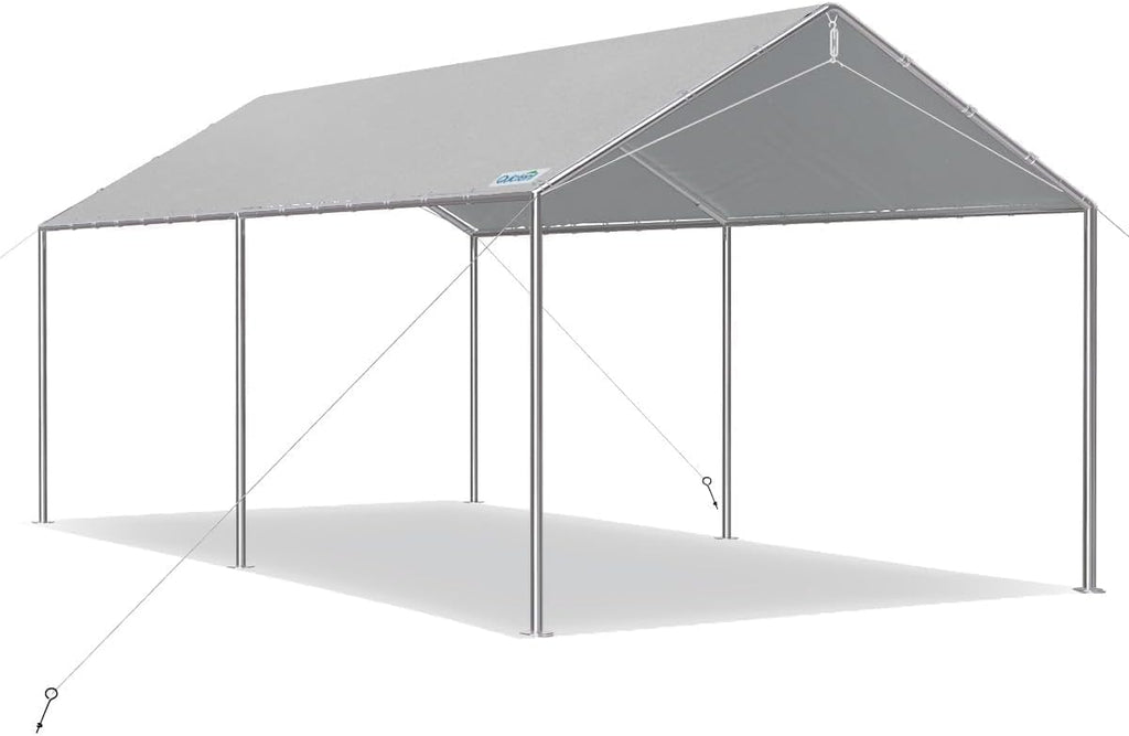 quictent 10x15 ft heavy duty car canopy galvanized, main product view