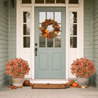 2 sets artificial fall flowers topiary ball trees shown in use