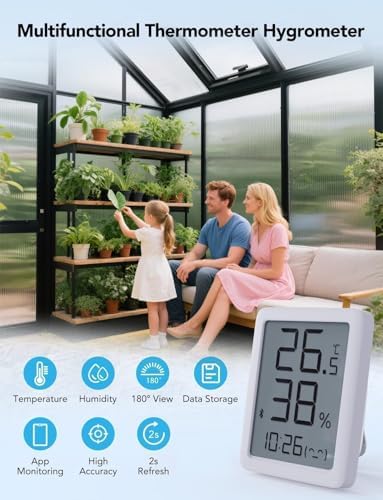 6x10ft greenhouse with hygrometer, windproof warm plant green shown in use