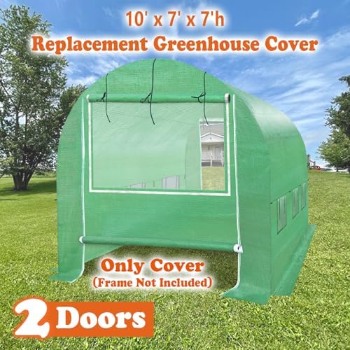 replacement greenhouse cover for walk in greenhouse frame, side view