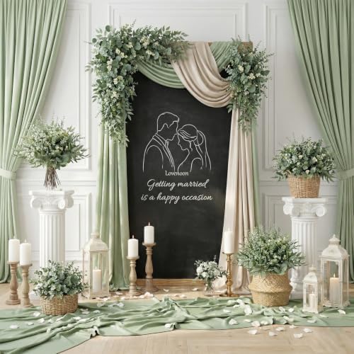lovemoon 130 pcs mixed eucalyptus stem, artificial greenery, front angle view