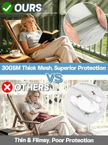 40x10ft ultra-fine mesh mosquito net, patio screen netting shown in use