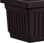 HC Companies 24 Inch Long Fluted Plastic Venetian Garden Window Container Planter Box for Flowers, Vegetables, or Succulents, Black (4 Pack)
