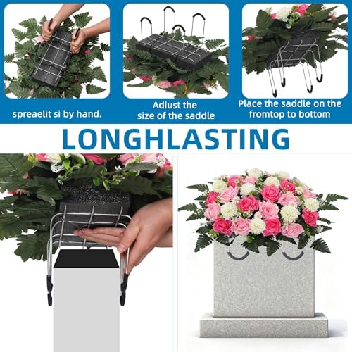 lodou 3pack cemetery decorations for grave large headstone, package contents