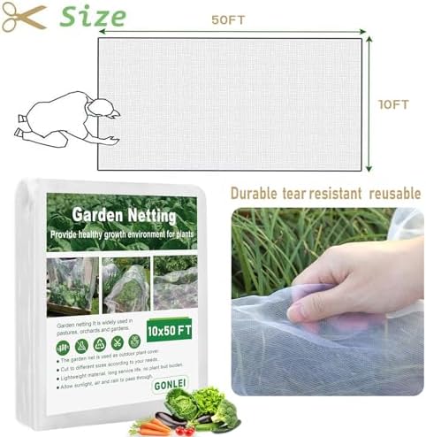 gonlei garden netting 10 x 50 ft ultra, package contents