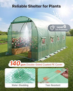 vevor walk-in tunnel greenhouse, 15 x 7 x showing dimensions