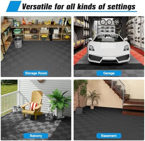 jocoevol 60-pcs interlocking tile, 12" x 12" indoor/outdoor on a desk or shelf