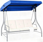 Porch Swing Canopy Replacement Top, 2/3 Seater Hammock Cover Top, Outdoor Swing Canopy Replacement Top Cover, Swing Chair Canopy Replacement for Garden Swing Chair,Blue,92" L x 46.5" W x 9" H