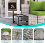 outdoor patio furniture set pe wicker rattan outdoor showing dimensions