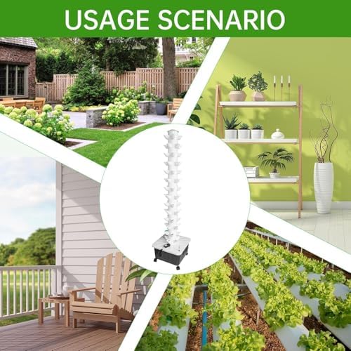hydroponic tower, 14-layer hydroponics growing system kit with on a desk or shelf