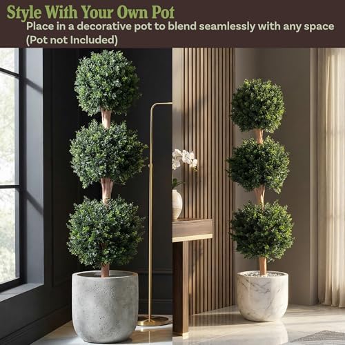 pure garden set of 2 artificial trees, side view