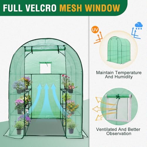 eagle peak 3-tier walk in portable greenhouse with, package contents
