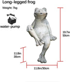 Pond Spitter,Fountain Spitter for Small Pond,Resin Frog Water Spitter Statue, Animal Pond Fountains, Spitters for Small Ponds, Aerating Pond Fountain Pump Attachment,(Long-Legged Frog)