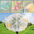 large 7.8 x 7.8ft fruit tree netting cover showing dimensions