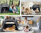 pop up dog tents, plusvivo foldable cool mesh showing dimensions