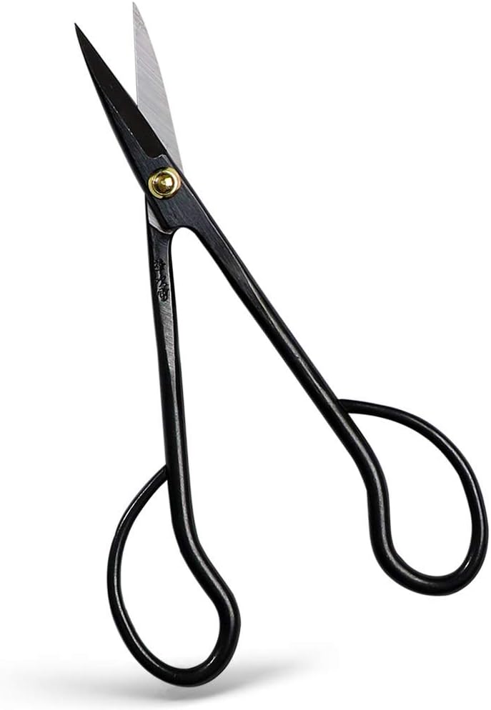 Wazakura Satsuki Bonsai Scissors, Made in Japan 7 inch (180 mm), Japanese Bonsai Garden Tools, Hasami Pruning Shears - Satsuki Style, Black