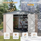 aoxun 10x8ft shed with floor galvanized steel outdoor, front angle view
