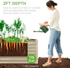 best choice products 4x2x2ft outdoor metal raised garden shown in use