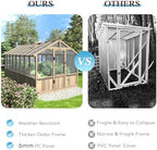 yardenaler 8x16 ft greenhouse for outdoor, 6mm thick, package contents
