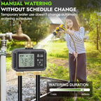 120ft drip irrigation system with smart water timer showing dimensions
