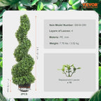 vevor artificial boxwood spiral topiary trees, 3ft tall, front angle view