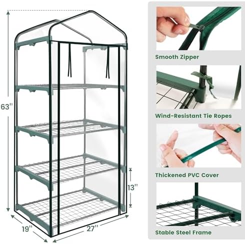 worth garden 4 tier mini greenhouse - 63'', package contents