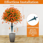 yangrass 2 pack fall artificial flower topiary balls, close-up detail