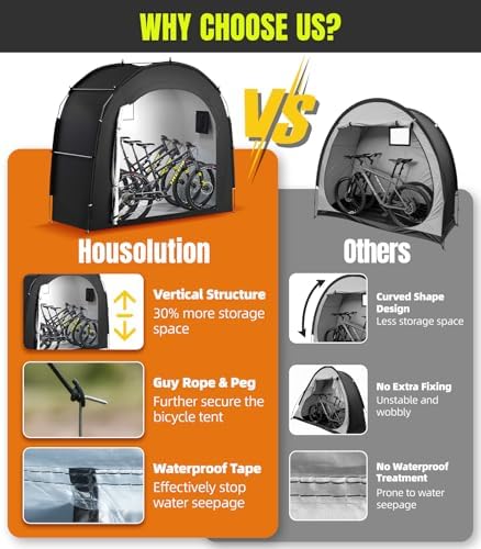 housolution bike storage tent shed for 3bikes, outdoor, package contents