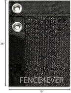 4'x50' 4ft tall 3rd gen black fence privacy, front angle view