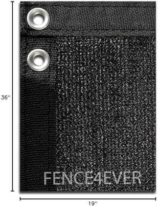4'x50' 4ft tall 3rd gen black fence privacy, front angle view