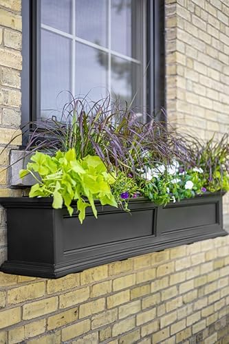 mayne fairfield 48in self-watering rectangular window box planter, view 9