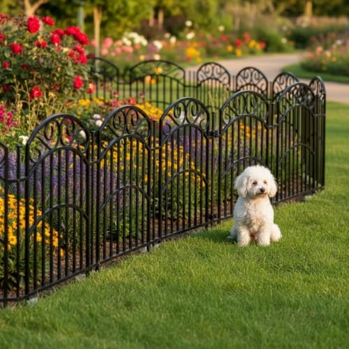 5 panel 32in decorative garden fence, 11ft no shown in use