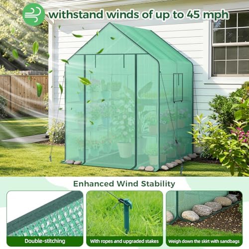 ohuhu greenhouse for outdoors with screen windows, 57 on a desk or shelf