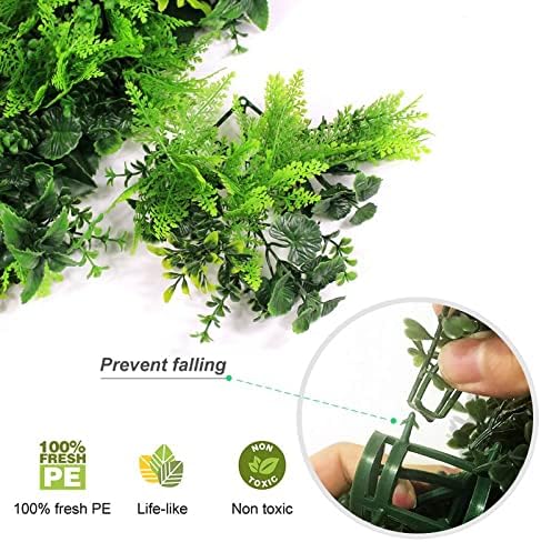 uland 12pcs 20 x 20 inches artificial boxwood showing dimensions